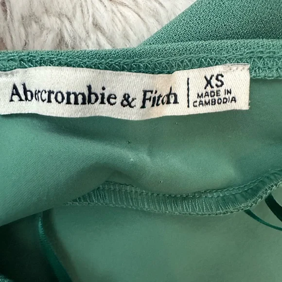 Abercrombie & Fitch Sz XS Emerald Backless Mini Dress with square neckline - Picture 2 of 10